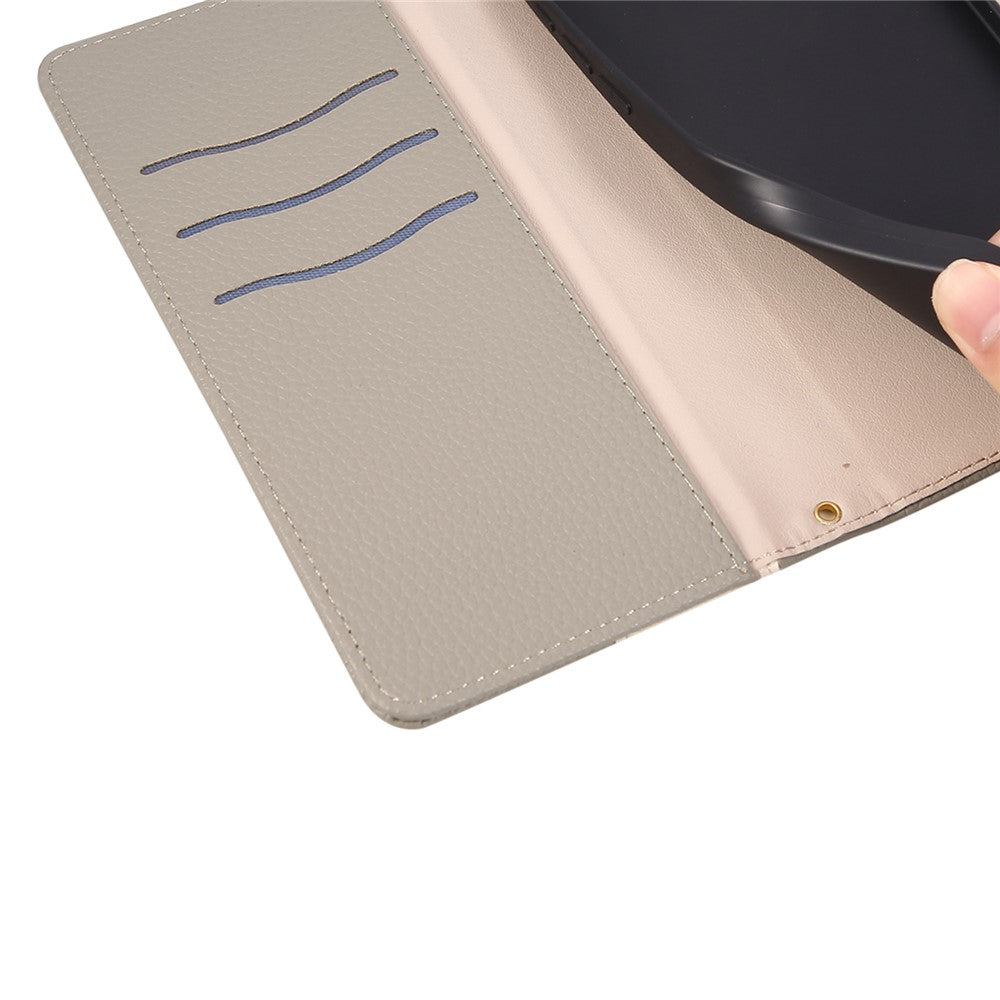 For Xiaomi 17 Pro Max Case Zipper Wallet Color Splicing TPU PU Leather Flip Phone Cover with Strap - Grey