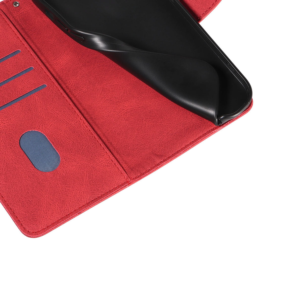 For Samsung Galaxy A57 5G Wallet Case Leather Phone Cover Stand with Curved Line Design - Red