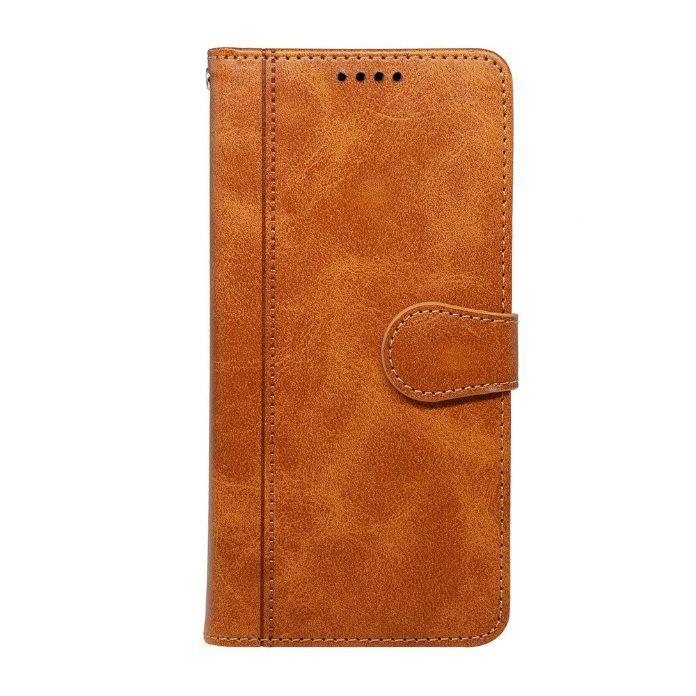 For Samsung Galaxy A57 5G Case Calf Texture Leather Stand Book Style Phone Cover - Yellow