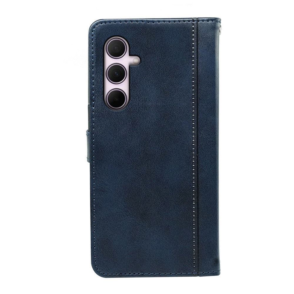 For Samsung Galaxy A57 5G Case Calf Texture Leather Stand Book Style Phone Cover - Blue