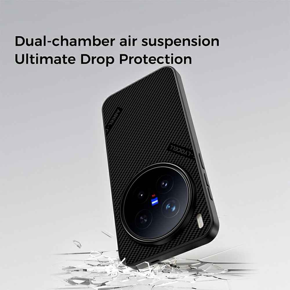 ABEEL CF-Lyocell Series For vivo X300 Pro 5G Magnetic Case Microfiber + PC + E-TPU Phone Cover - No.1
