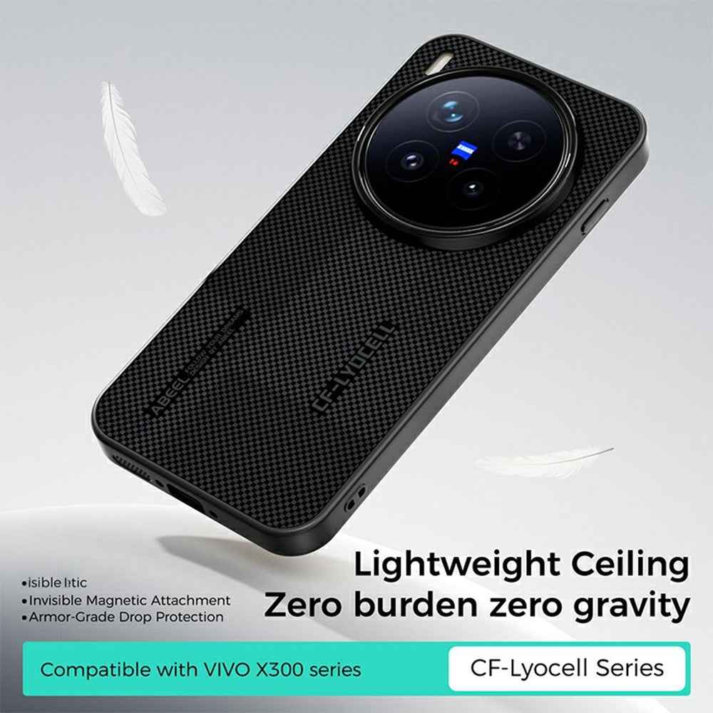 ABEEL CF-Lyocell Series For vivo X300 Pro 5G Magnetic Case Microfiber + PC + E-TPU Phone Cover - No.3