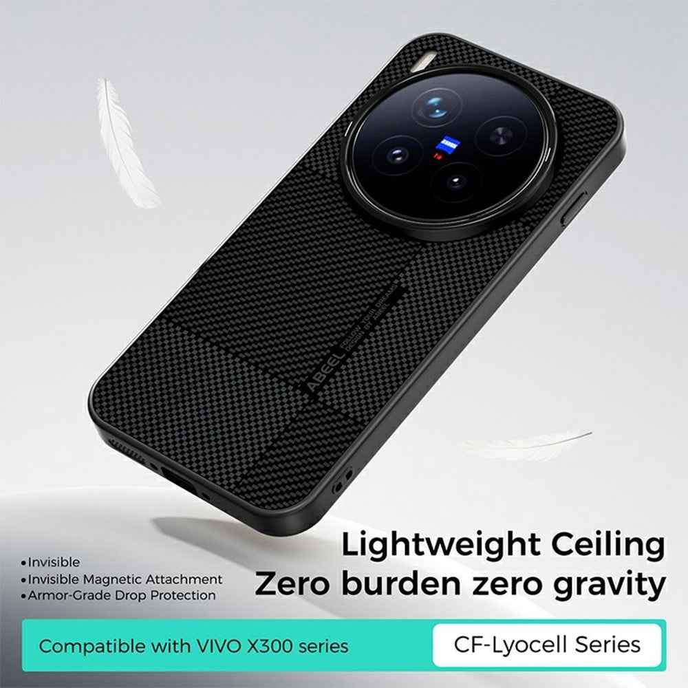 ABEEL CF-Lyocell Series For vivo X300 Pro 5G Magnetic Case Microfiber + PC + E-TPU Phone Cover - No.4