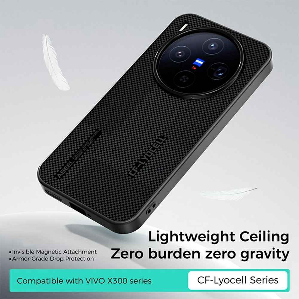 ABEEL CF-Lyocell Series For vivo X300 5G Magnetic Case Microfiber + PC + E-TPU Phone Cover - No.3