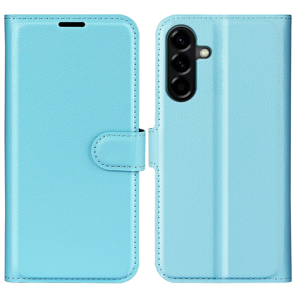 For Samsung Galaxy A57 5G Case Wallet Stand Litchi Texture Shockproof Leather Phone Cover - Blue