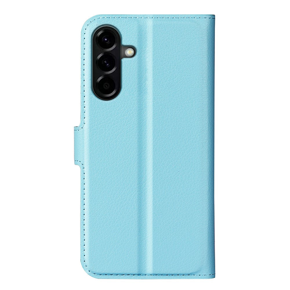 For Samsung Galaxy A57 5G Case Wallet Stand Litchi Texture Shockproof Leather Phone Cover - Blue