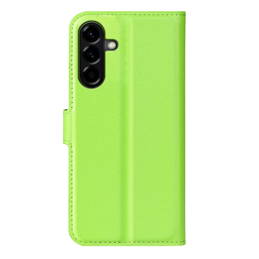 For Samsung Galaxy A57 5G Case Wallet Stand Litchi Texture Shockproof Leather Phone Cover - Green