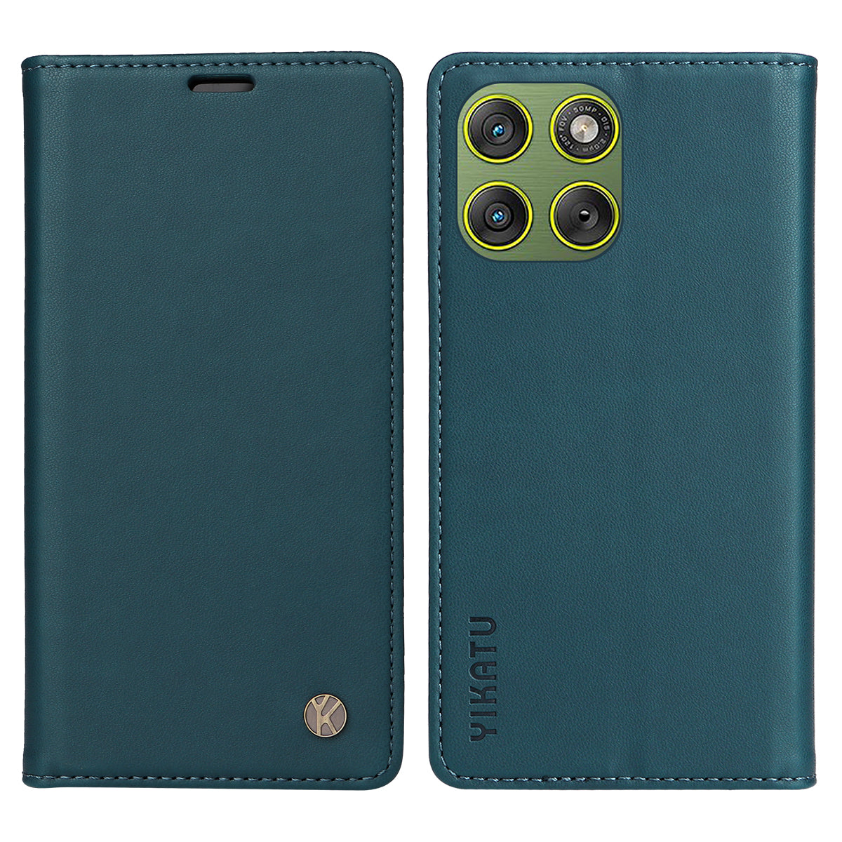 For Motorola Edge 70 5G Phone Cases YIKATU Magnetic Closure PU Leather Mobile Cover - Green