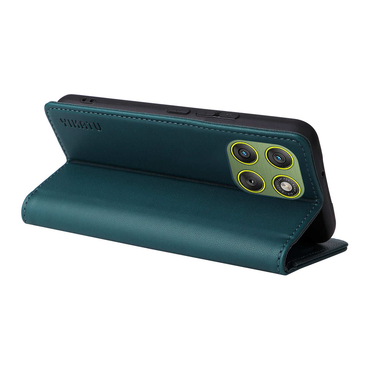 For Motorola Edge 70 5G Phone Cases YIKATU Magnetic Closure PU Leather Mobile Cover - Green