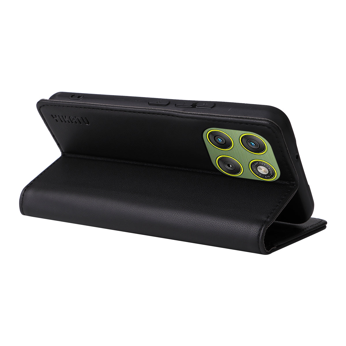For Motorola Edge 70 5G Phone Cases YIKATU Magnetic Closure PU Leather Mobile Cover - Black