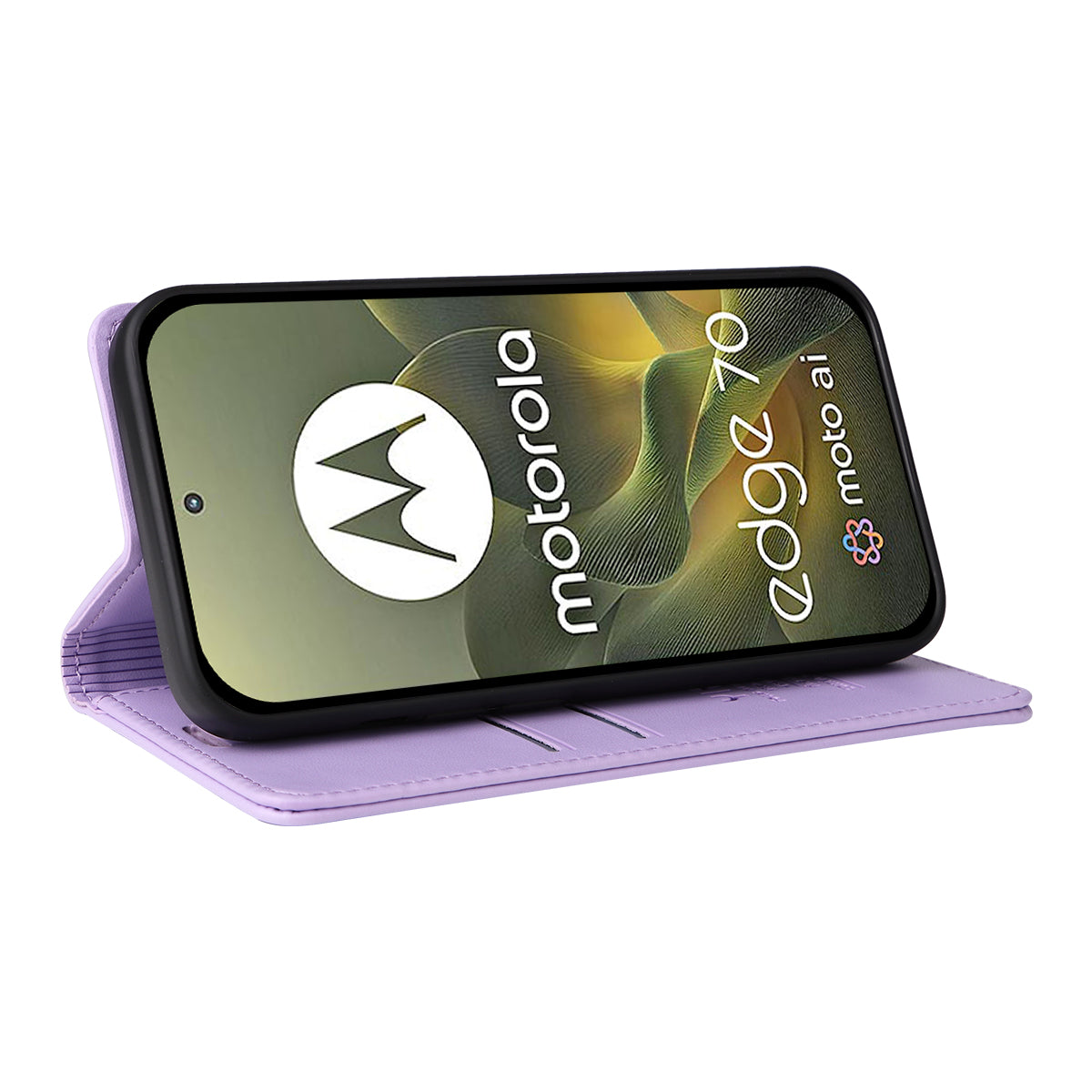 For Motorola Edge 70 5G Phone Cases YIKATU Magnetic Closure PU Leather Mobile Cover -  Light Purple