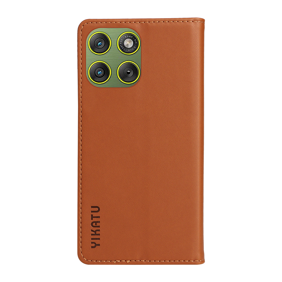 For Motorola Edge 70 5G Phone Cases YIKATU Magnetic Closure PU Leather Mobile Cover - Brown