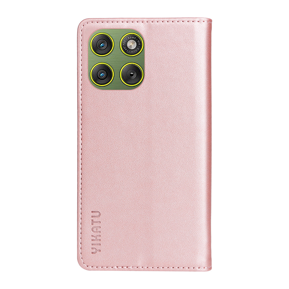 For Motorola Edge 70 5G Phone Cases YIKATU Magnetic Closure PU Leather Mobile Cover -  Rose Gold