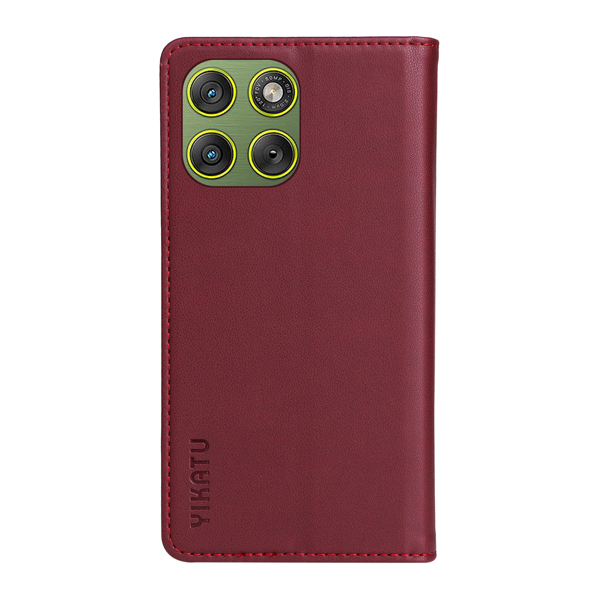 For Motorola Edge 70 5G Phone Cases YIKATU Magnetic Closure PU Leather Mobile Cover - Wine Red