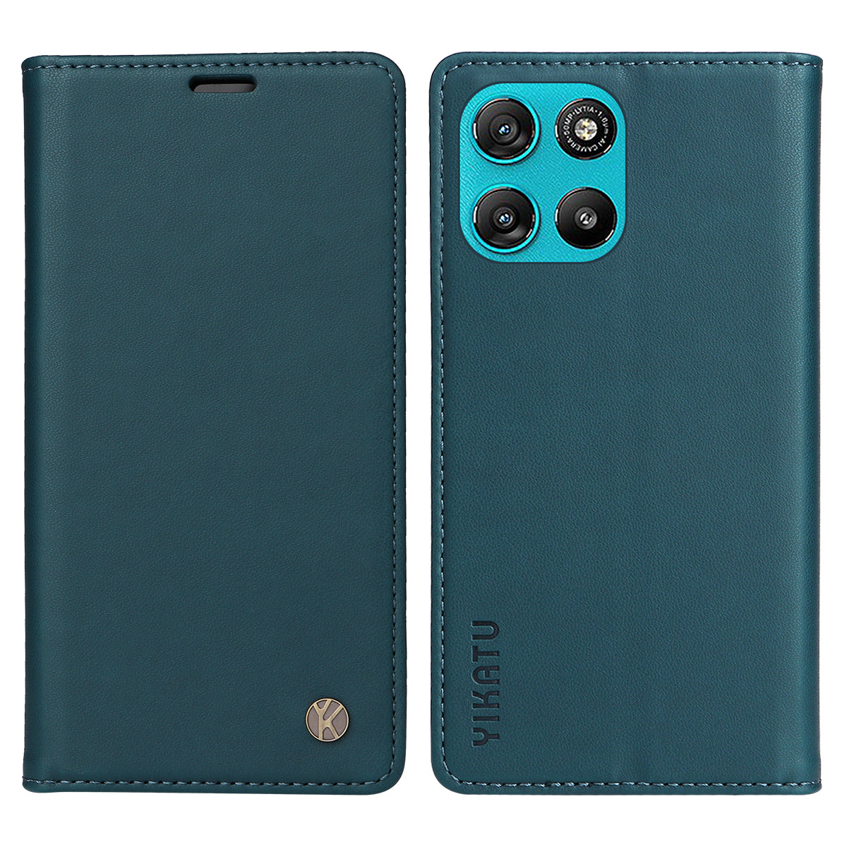 For Motorola Moto G57 Power 5G / Motorola Moto G100 5G (2025) / Motorola Moto G67 Power 5G Phone Cases YIKATU Magnetic Closure PU Leather Mobile Cover - Green