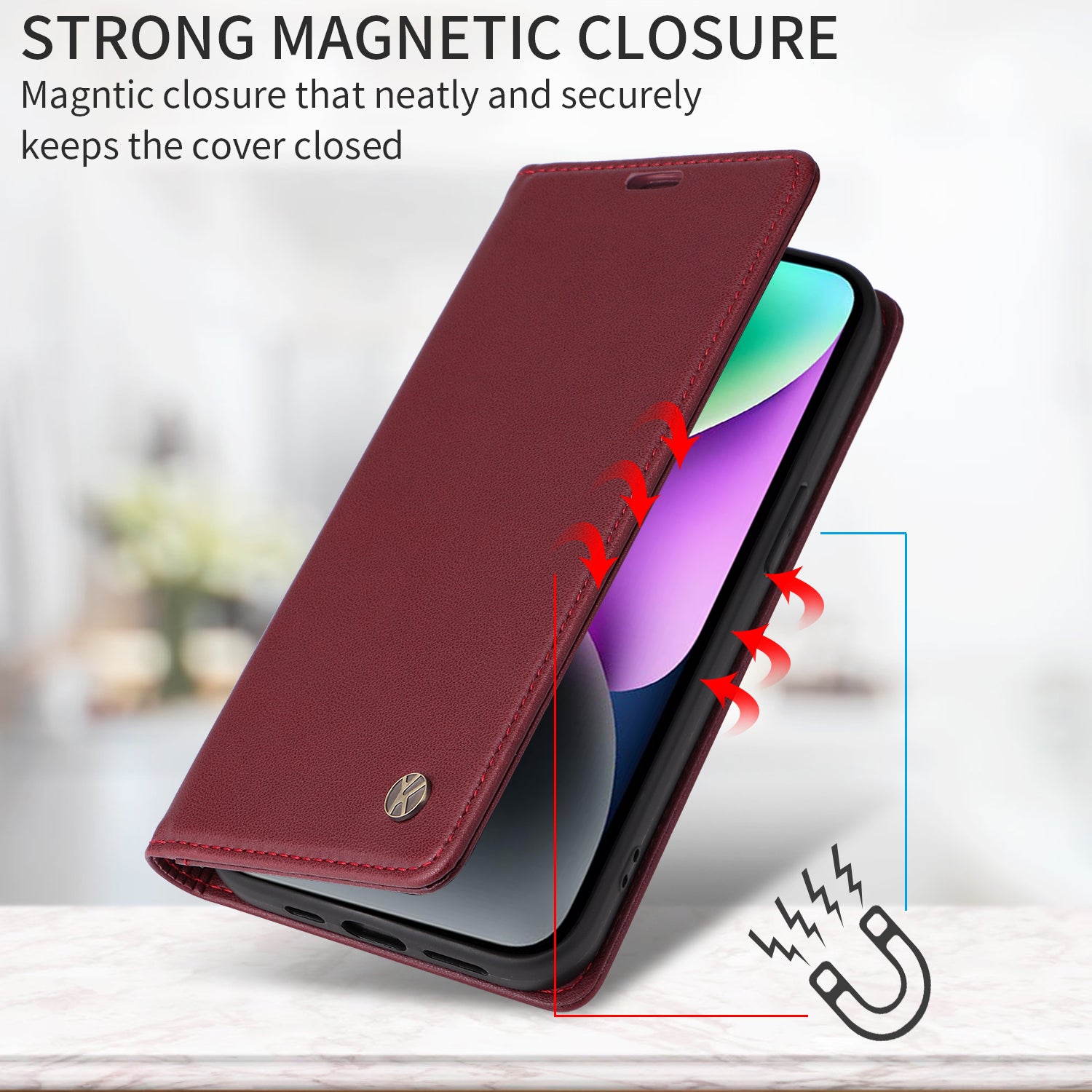 For Motorola Moto G57 Power 5G / Motorola Moto G100 5G (2025) / Motorola Moto G67 Power 5G Phone Cases YIKATU Magnetic Closure PU Leather Mobile Cover - Wine Red