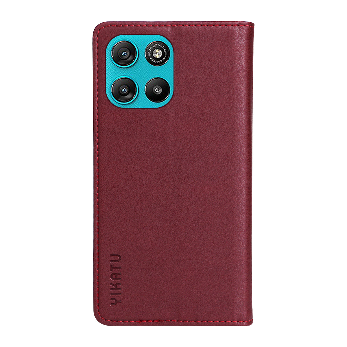 For Motorola Moto G57 Power 5G / Motorola Moto G100 5G (2025) / Motorola Moto G67 Power 5G Phone Cases YIKATU Magnetic Closure PU Leather Mobile Cover - Wine Red