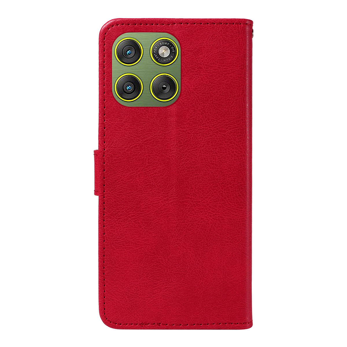 For Motorola Edge 70 5G Leather Wallet Case with Strap Solid Color Phone Stand Cover - Red