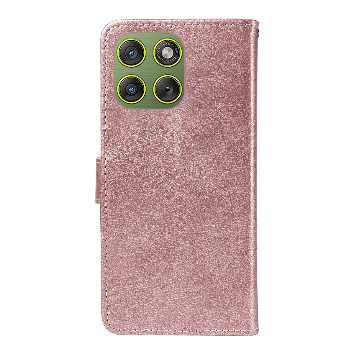 For Motorola Edge 70 5G Leather Wallet Case with Strap Solid Color Phone Stand Cover - Rose Gold