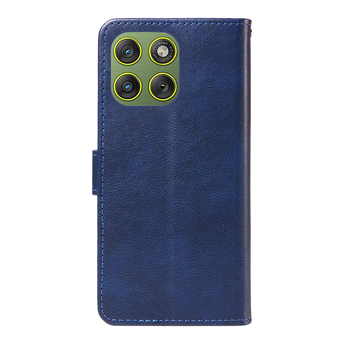 For Motorola Edge 70 5G Leather Wallet Case with Strap Solid Color Phone Stand Cover - Blue