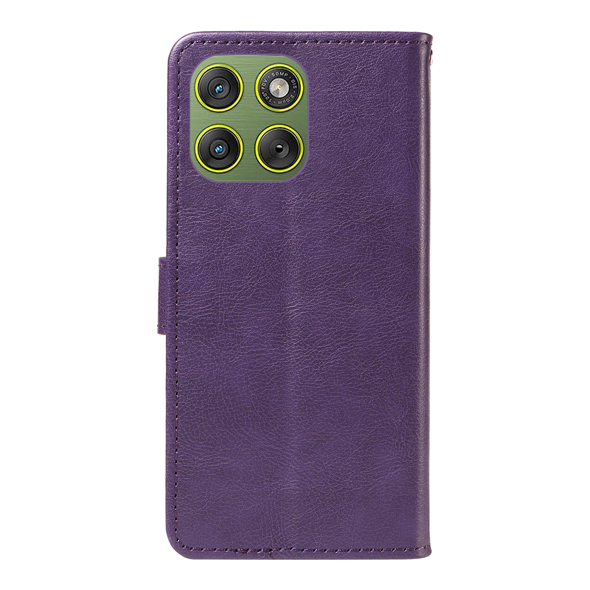 For Motorola Edge 70 5G Leather Wallet Case with Strap Solid Color Phone Stand Cover - Purple