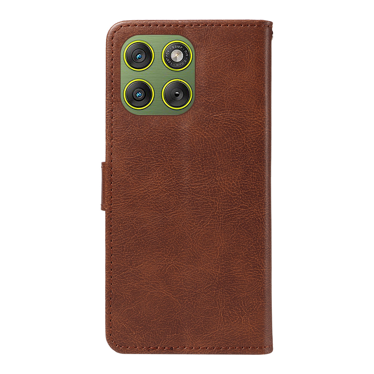 For Motorola Edge 70 5G Leather Wallet Case with Strap Solid Color Phone Stand Cover - Brown