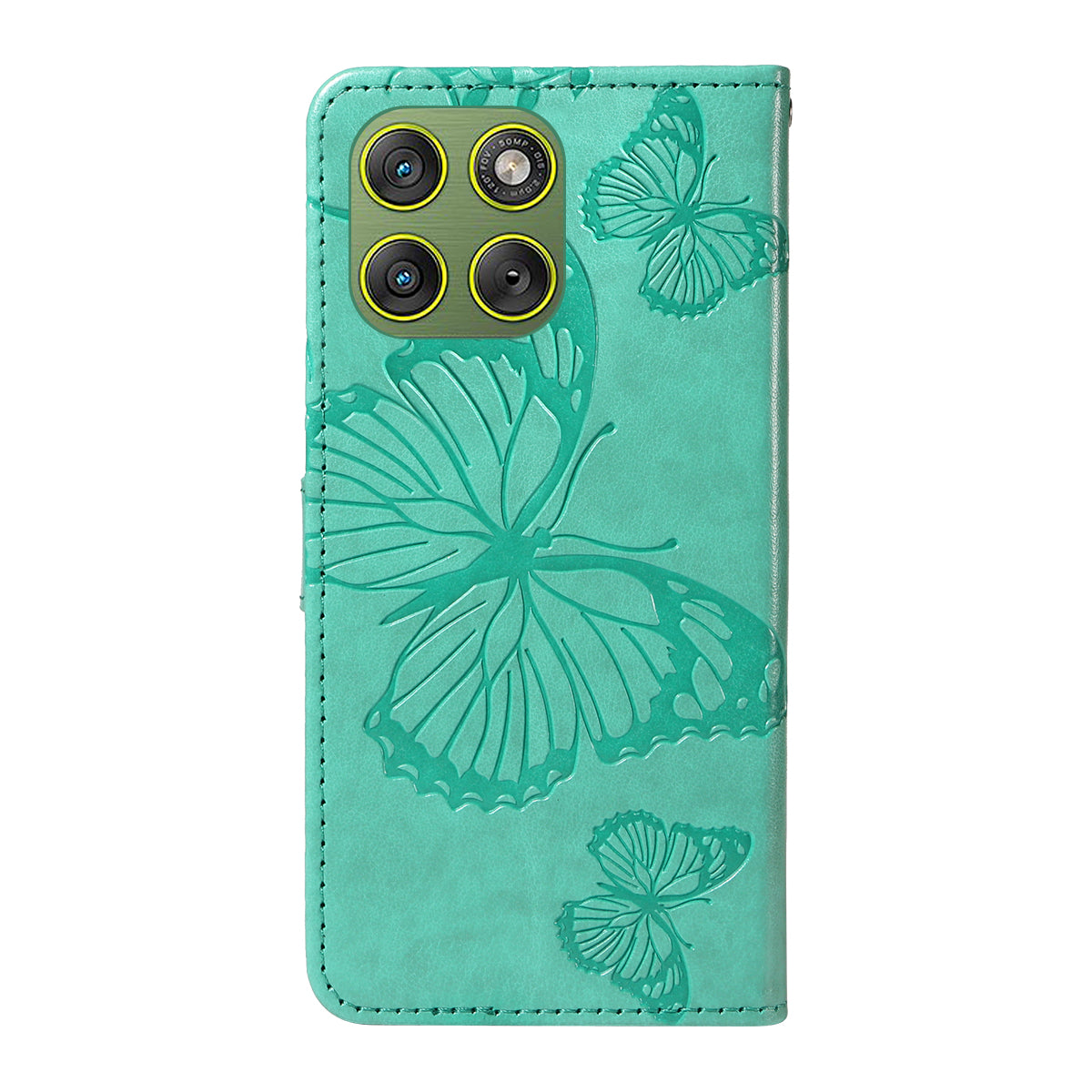 For Motorola Edge 70 5G Wallet Case Floral Butterfly Imprinted Leather Phone Cover Stand -  Green