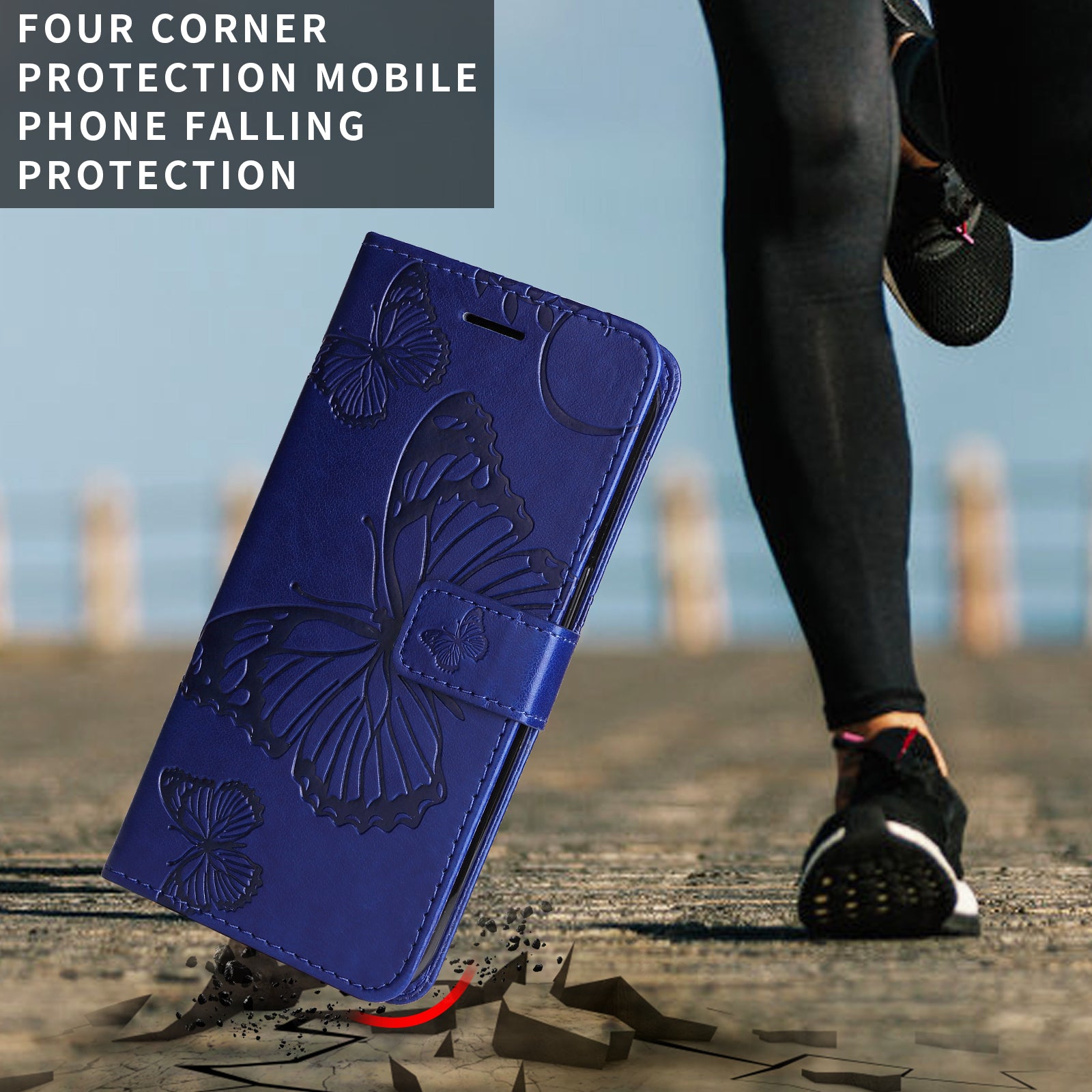 For Motorola Edge 70 5G Wallet Case Floral Butterfly Imprinted Leather Phone Cover Stand - Blue