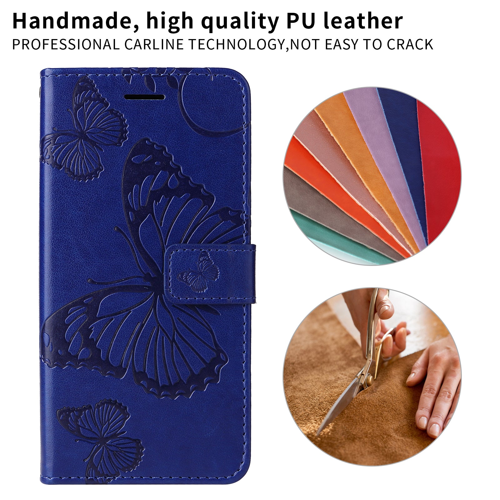 For Motorola Edge 70 5G Wallet Case Floral Butterfly Imprinted Leather Phone Cover Stand - Blue