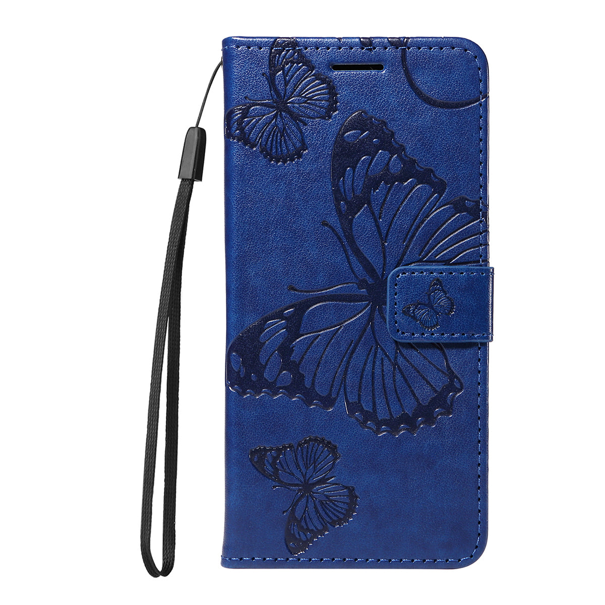For Motorola Edge 70 5G Wallet Case Floral Butterfly Imprinted Leather Phone Cover Stand - Blue