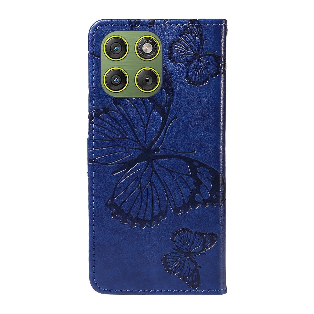 For Motorola Edge 70 5G Wallet Case Floral Butterfly Imprinted Leather Phone Cover Stand - Blue