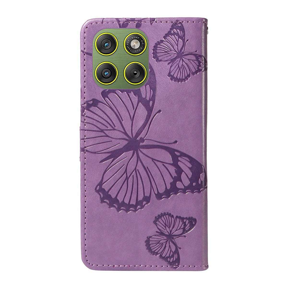 For Motorola Edge 70 5G Wallet Case Floral Butterfly Imprinted Leather Phone Cover Stand - Light Purple