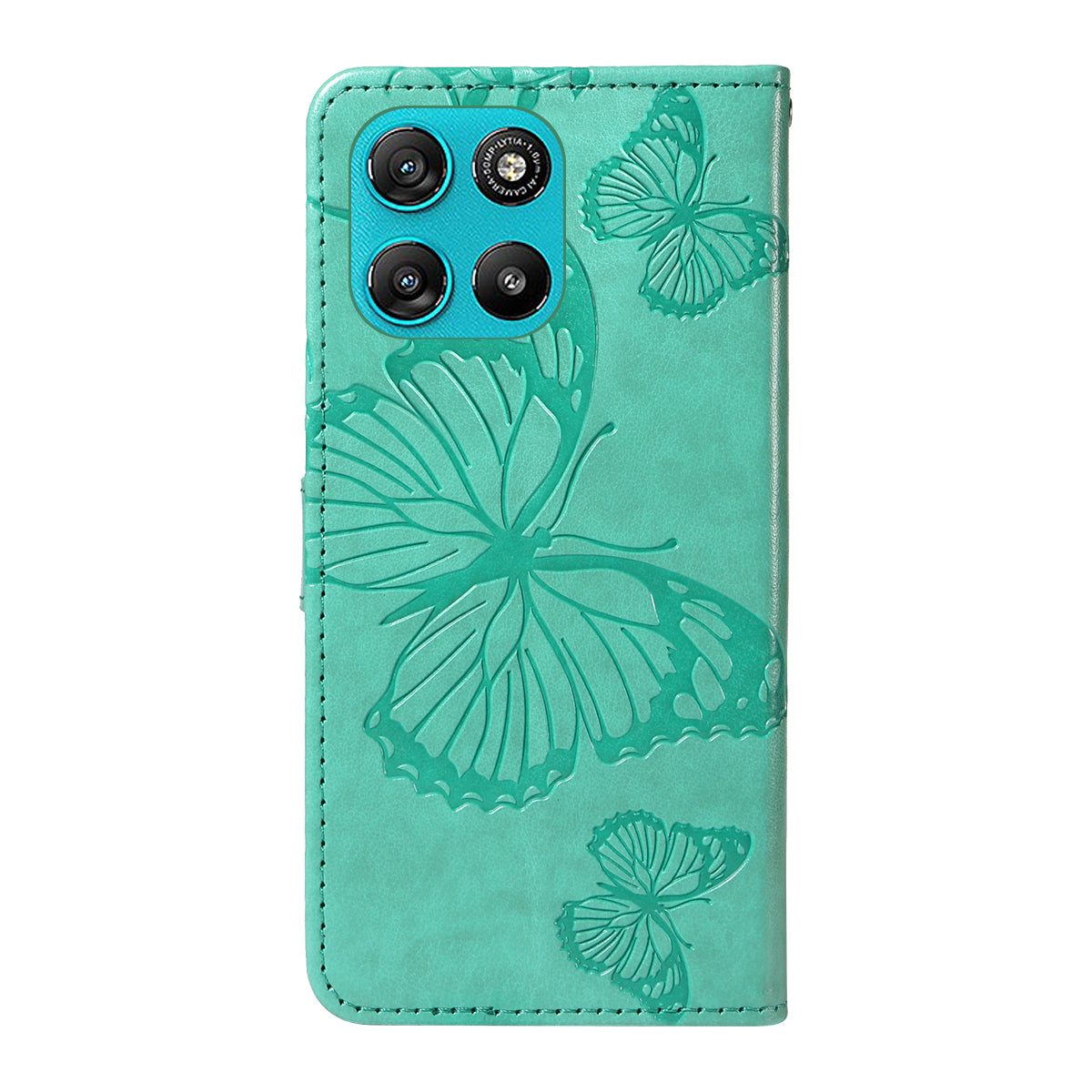 For Motorola Moto G57 Power 5G / Motorola Moto G100 5G (2025) / Motorola Moto G67 Power 5G Wallet Case Floral Butterfly Imprinted Leather Phone Cover Stand -  Green