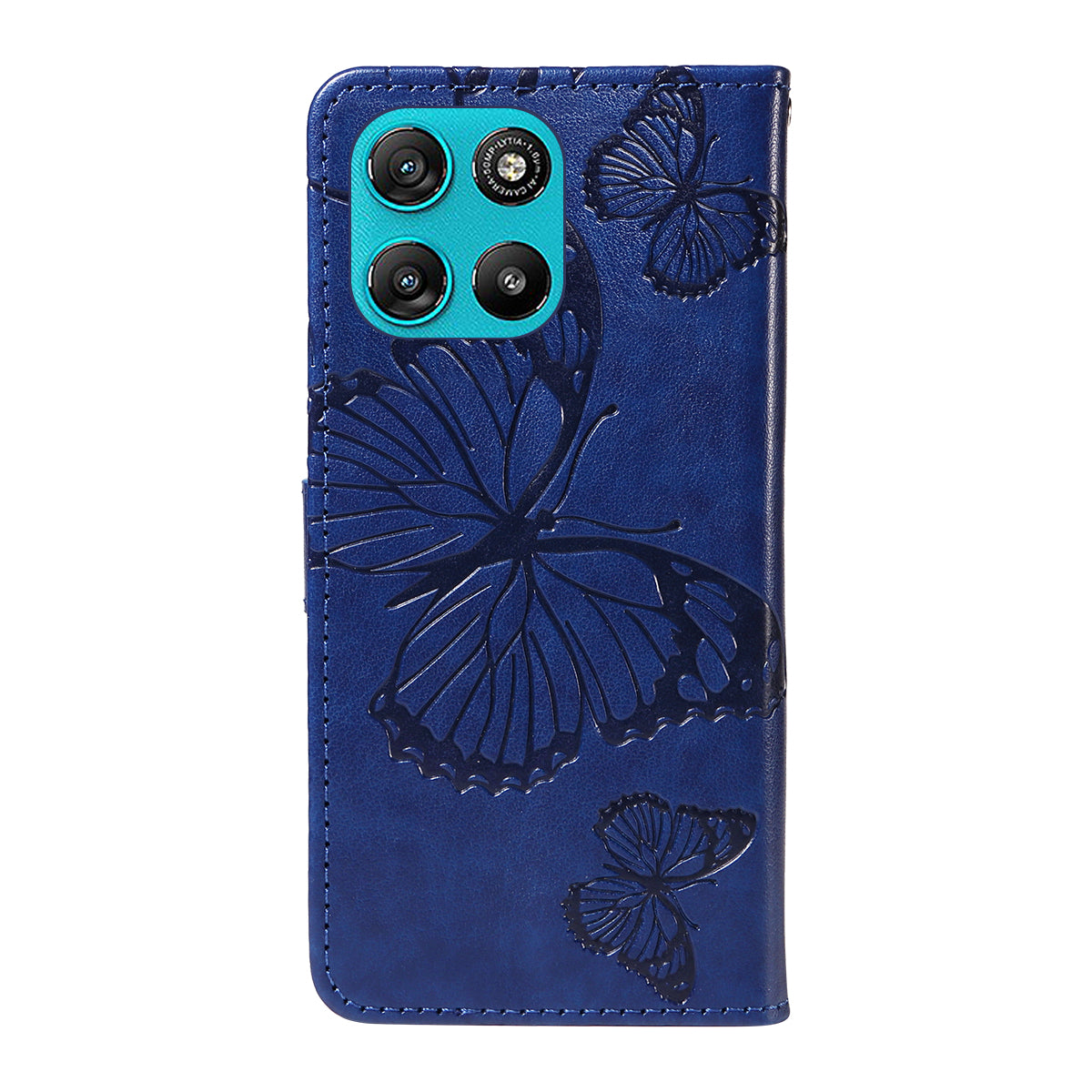 For Motorola Moto G57 Power 5G / Motorola Moto G100 5G (2025) / Motorola Moto G67 Power 5G Wallet Case Floral Butterfly Imprinted Leather Phone Cover Stand - Blue