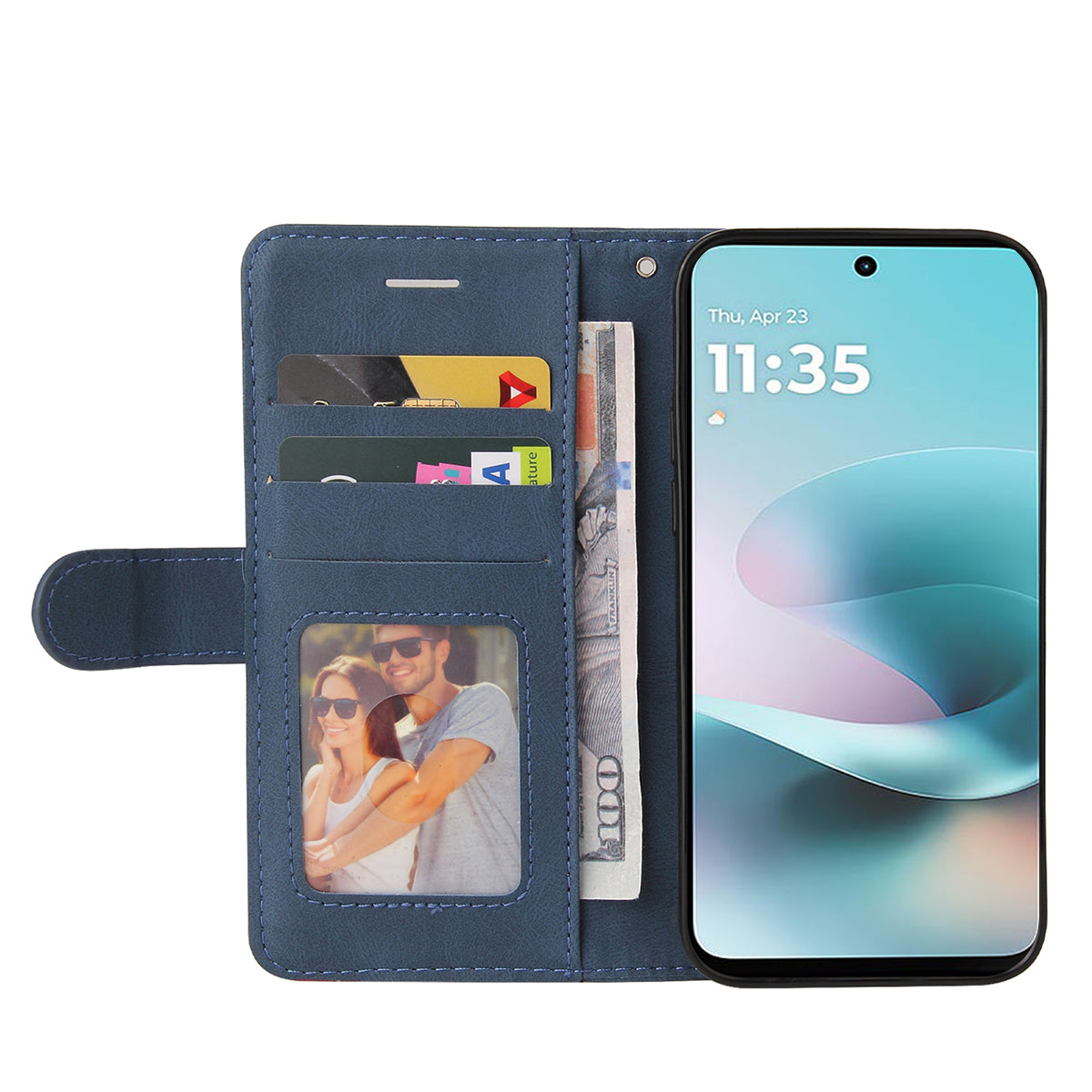 For Motorola Moto G57 Power 5G / Motorola Moto G100 5G (2025) / Motorola Moto G67 Power 5G Leather Phone Case Stand Wallet with Bi-colour Splicing Design - Blue
