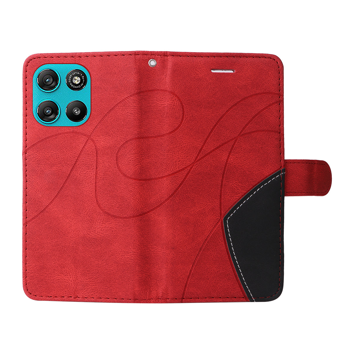 For Motorola Moto G57 Power 5G / Motorola Moto G100 5G (2025) / Motorola Moto G67 Power 5G Leather Phone Case Stand Wallet with Bi-colour Splicing Design - Red