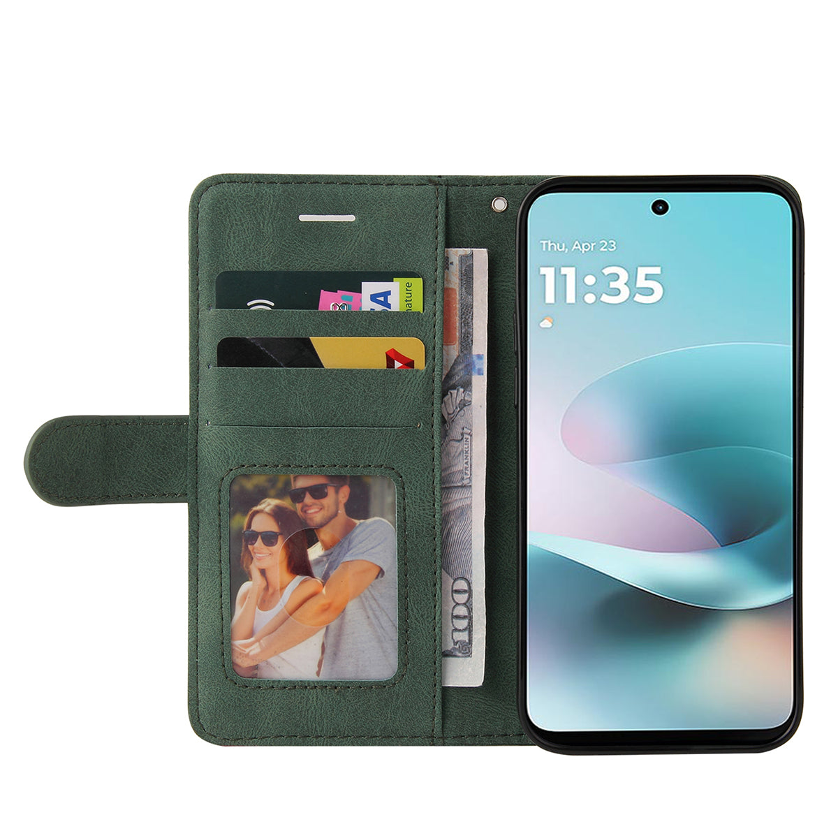 For Motorola Moto G57 Power 5G / Motorola Moto G100 5G (2025) / Motorola Moto G67 Power 5G Leather Phone Case Stand Wallet with Bi-colour Splicing Design - Green