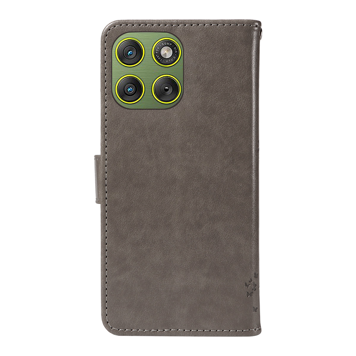 For Motorola Edge 70 5G Phone Case with Stand Cat Tree Pattern Leather Wallet Mobile Cover - Grey