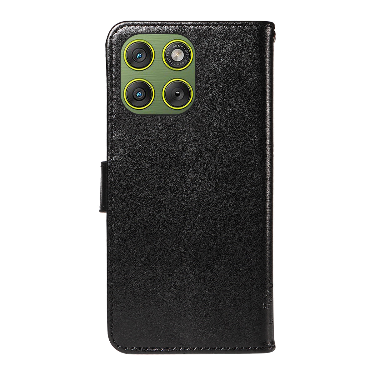 For Motorola Edge 70 5G Phone Case with Stand Cat Tree Pattern Leather Wallet Mobile Cover -  Black