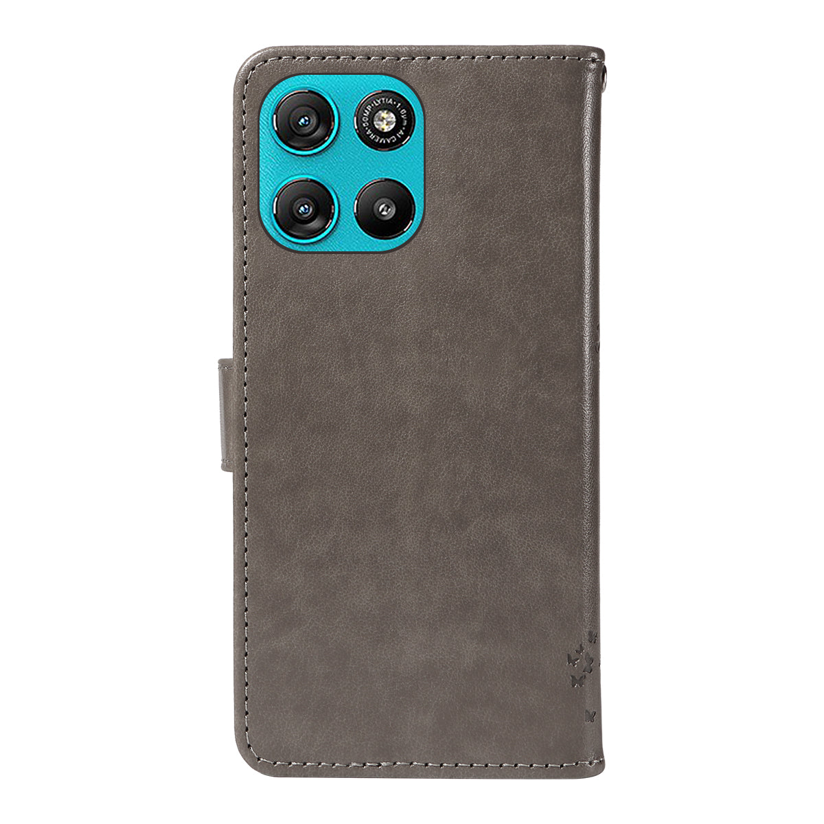 For Motorola Moto G57 Power 5G / Motorola Moto G100 5G (2025) / Motorola Moto G67 Power 5G Phone Case with Stand Cat Tree Pattern Leather Wallet Mobile Cover - Grey
