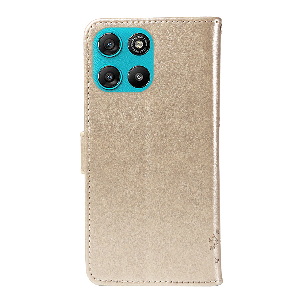For Motorola Moto G57 Power 5G / Motorola Moto G100 5G (2025) / Motorola Moto G67 Power 5G Phone Case with Stand Cat Tree Pattern Leather Wallet Mobile Cover - Gold