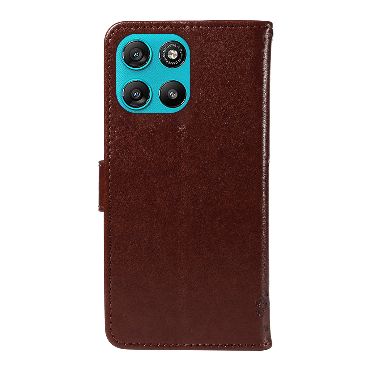 For Motorola Moto G57 Power 5G / Motorola Moto G100 5G (2025) / Motorola Moto G67 Power 5G Phone Case with Stand Cat Tree Pattern Leather Wallet Mobile Cover - Coffee