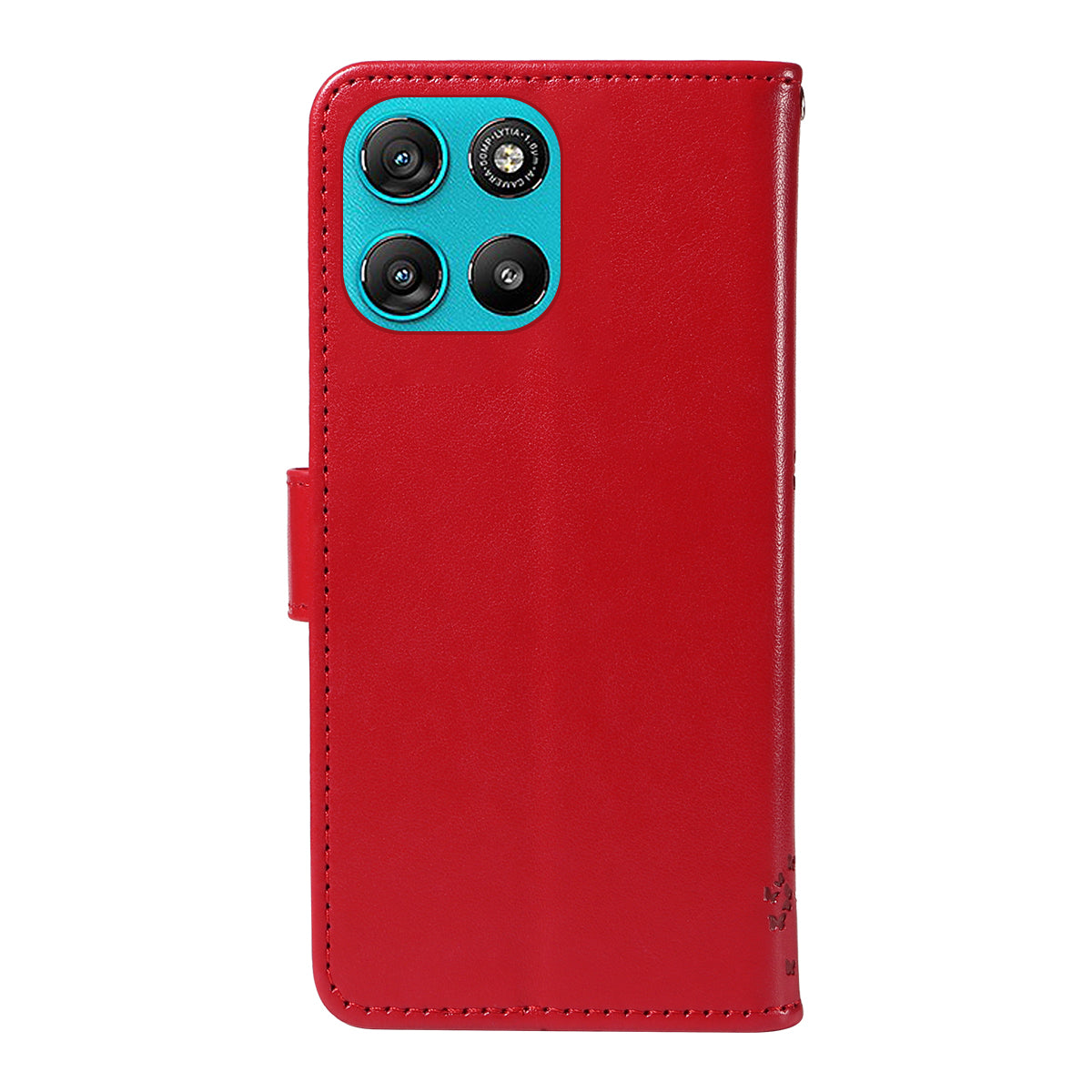 For Motorola Moto G57 Power 5G / Motorola Moto G100 5G (2025) / Motorola Moto G67 Power 5G Phone Case with Stand Cat Tree Pattern Leather Wallet Mobile Cover - Red
