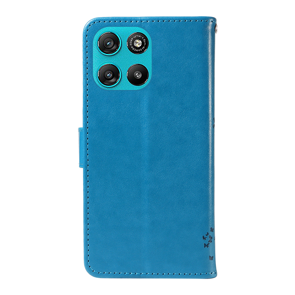 For Motorola Moto G57 Power 5G / Motorola Moto G100 5G (2025) / Motorola Moto G67 Power 5G Phone Case with Stand Cat Tree Pattern Leather Wallet Mobile Cover - Blue
