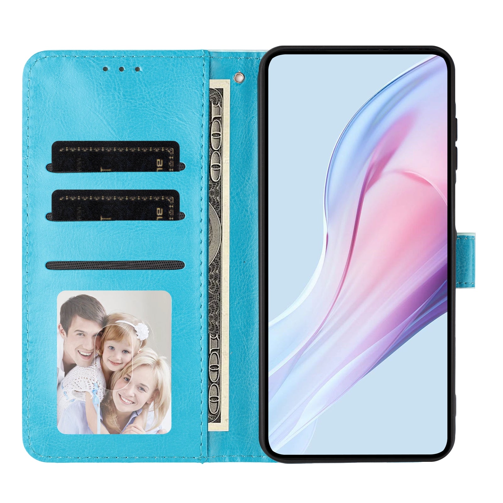 For Motorola Edge 70 5G Leather Case Polka Dot Pattern Wallet Stand Folio Phone Cover - Blue