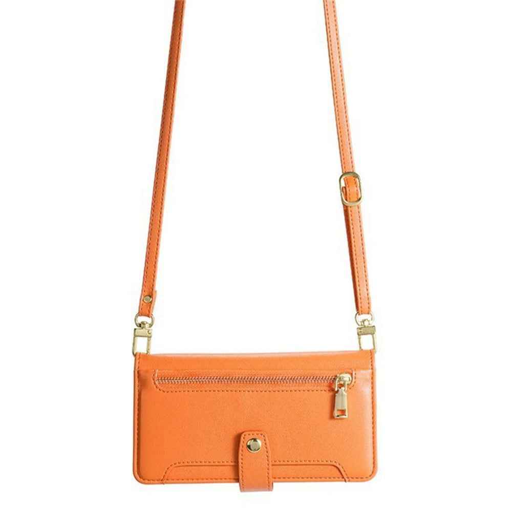 For Xiaomi 17 Pro Leather Case Zipper Pocket Wallet Phone Cover with 2 Straps - Orange