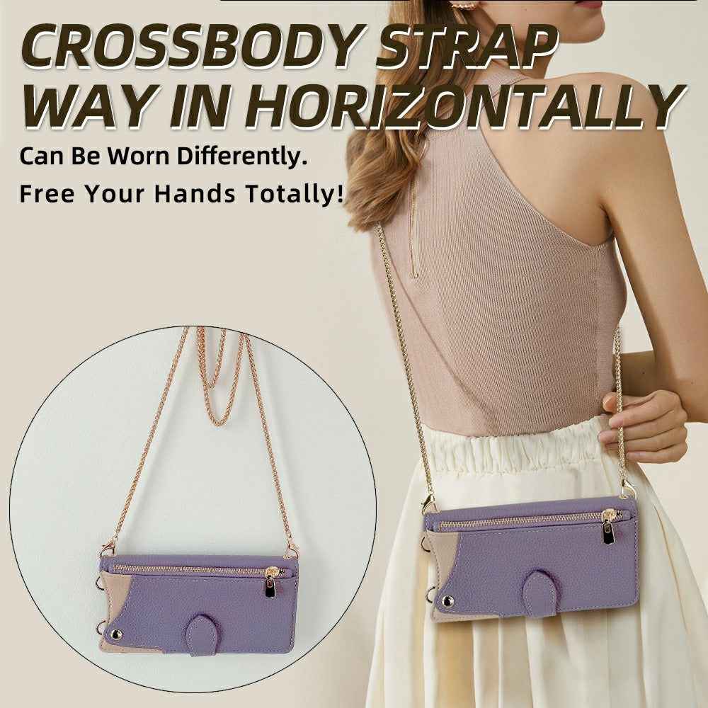 For Xiaomi 17 Pro Leather Case Wallet Stand Cover Irregular Tail Style with Chain Strap - Purple