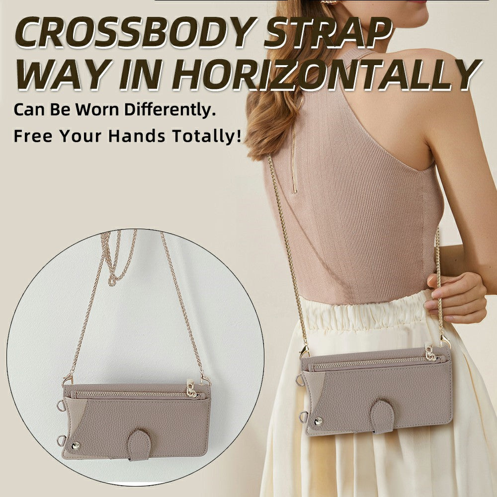 For Xiaomi 17 Pro Max Leather Case Wallet Stand Cover Irregular Tail Style with Chain Strap - Grey