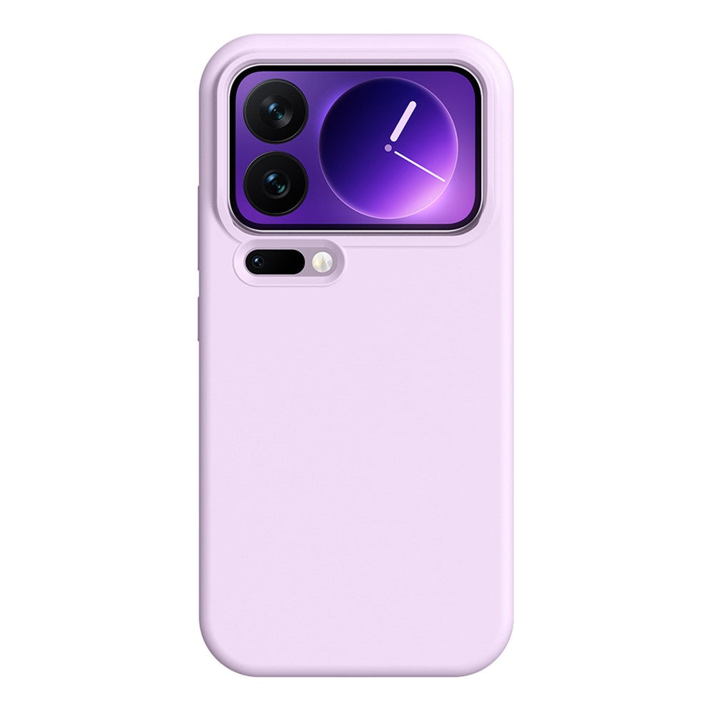 For Xiaomi 17 Pro Max Case Ultra Thin Liquid Silicone + PC Phone Cover with Camera Touch Control Button - Bean Purple