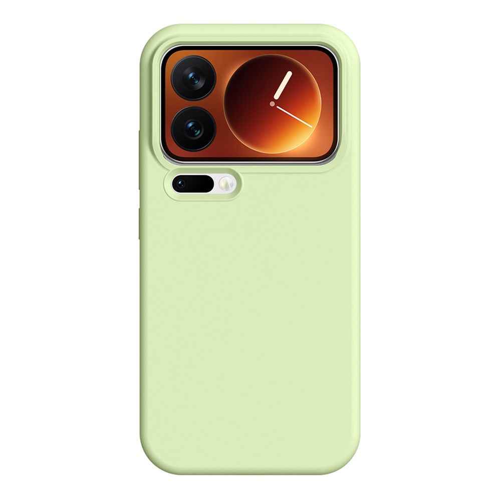 For Xiaomi 17 Pro Case Ultra Thin Liquid Silicone + PC Phone Cover with Camera Touch Control Button - Sage Green